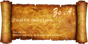 Zsuffa Aniziusz névjegykártya